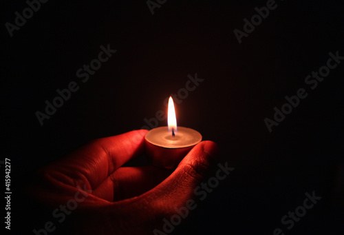 candle in hands