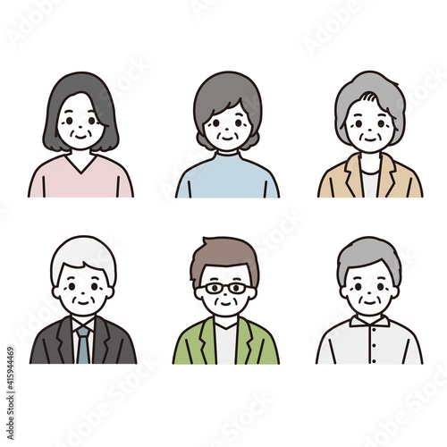 シニア 女性 男性 マスク アイコン イラスト