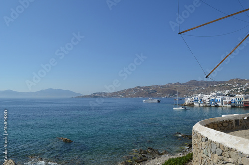 Mykonos, Greece - Beautiful view of Chora from the windmills hill