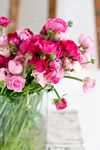 bouquet of pink ranunculus