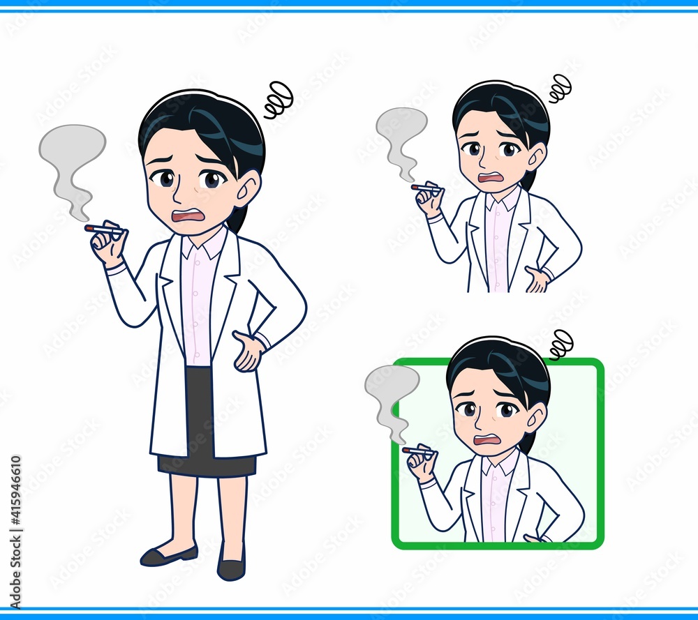 白衣を着た女性の先生
