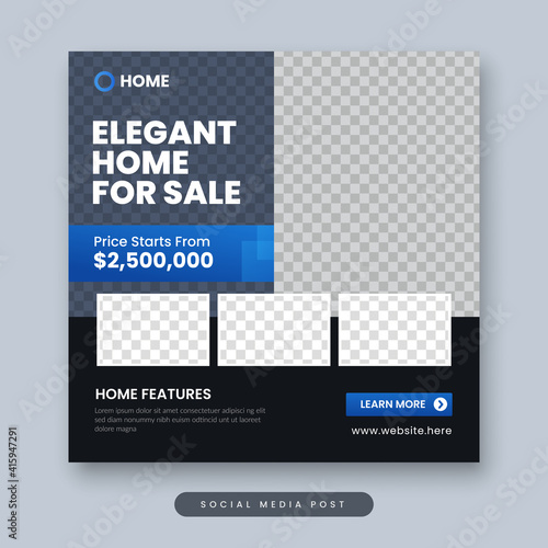 Elegant home for sale social media post template