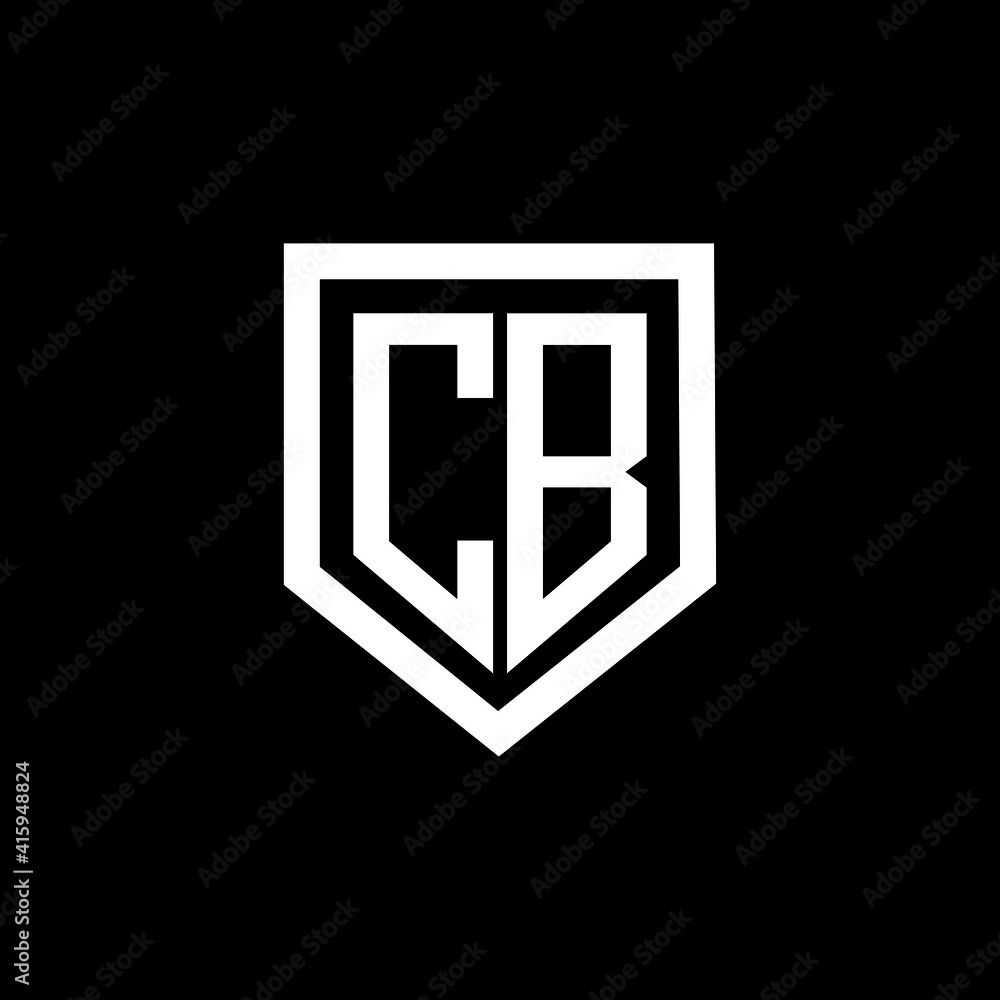 CB letter logo design with black background in illustrator, vector logo ...