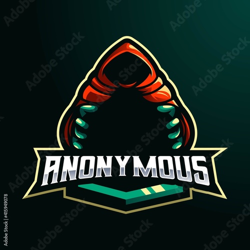 Anonymous mascot logo design vector with modern illustration concept style for badge, emblem and t-shirt printing