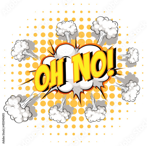 Comic speech bubble with oh no text