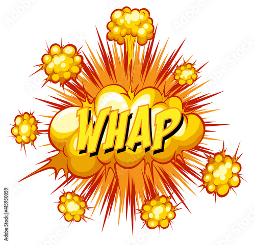 Comic speech bubble with whap text