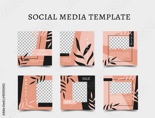 Square advertising flyers, fully editable. Template for social networks. Place for text and photo