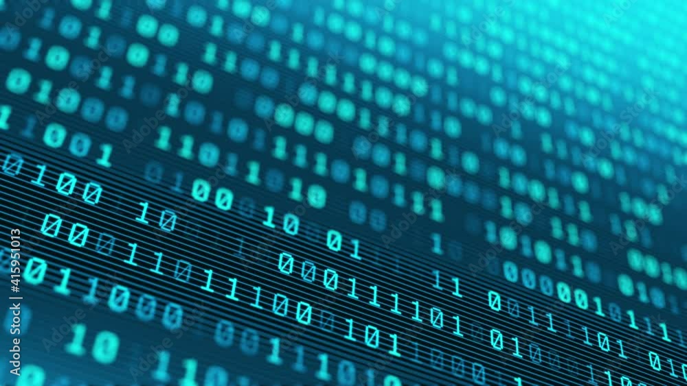 Information technology digital binary code background seamless loop 4k