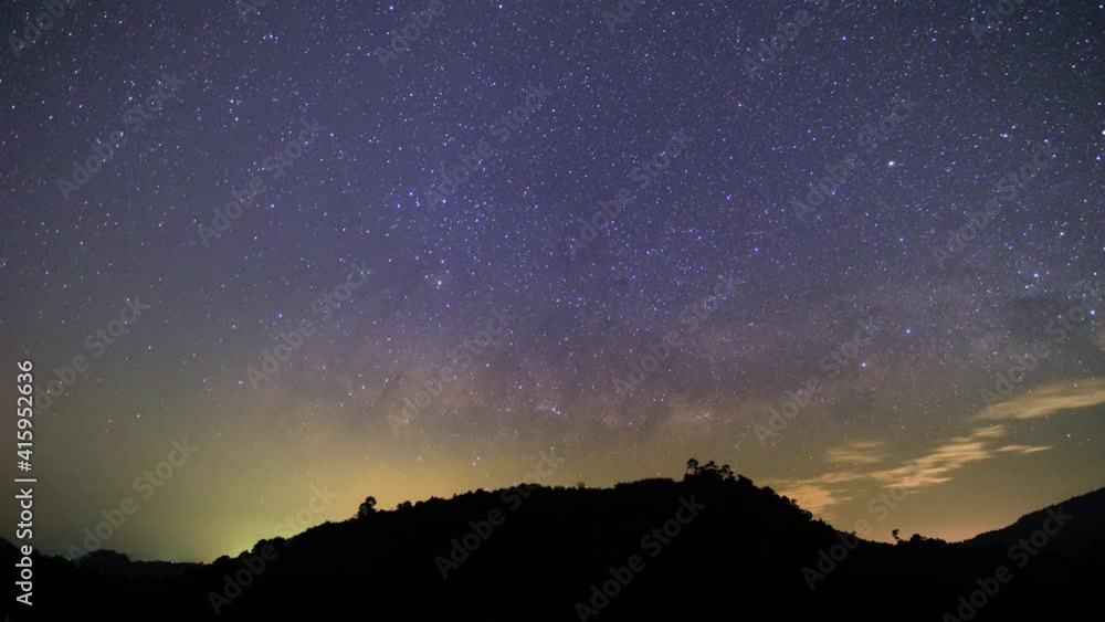 Amazing night sky. Nature Video. Scene of Night Starry Sky With Glowing Stars. Bright Glow Of Planets Saturn and Jupiter In Sky Among The Milky Way Galaxy Stars. Dark Sky and star. 4K Time Lapse Amazing night sky. Nature Video. Scene of Night Starry Sky With Glowing Stars. Bright Glow Of Planets Saturn and Jupiter In Sky Among The Milky Way Galaxy Stars. Dark Sky and star. 4K Time Lapse