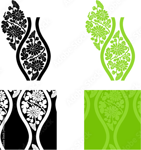 平安有職文様_菊立涌（きくたてわく）01_タイル