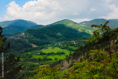 View of village in the mountain, Mokra Gora, Serbia