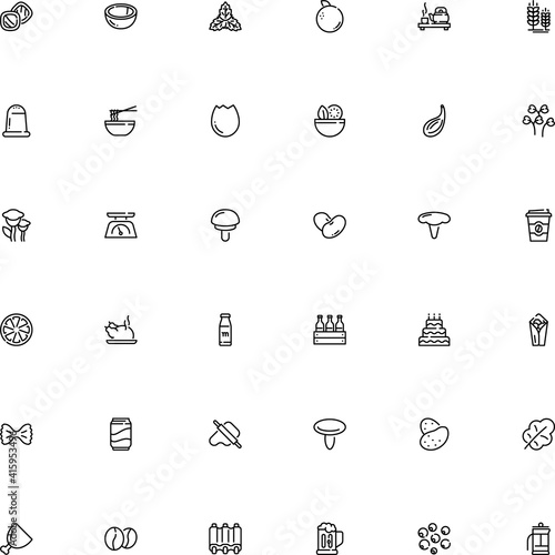 icon vector icon set such as: go, soda, mushrooms, bow, garbanzo, gluten, measure, root, cartoon, candy, porcini, agaric, forest, ethnic, mint leaves, mentha, pink, birthday, fungi, amanita caesarea