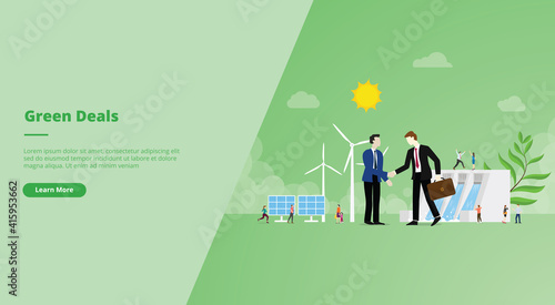 green deal agreement concept for website design template banner or slide presentation cover