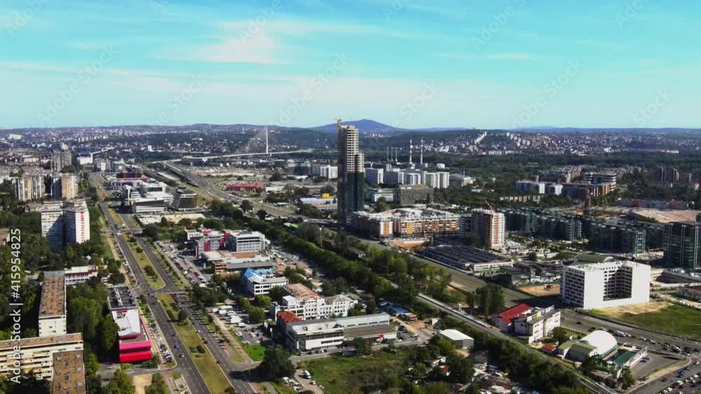 Drone view of streets and buildings in city of Belgrade Drone view of streets and buildings in city of Belgrade