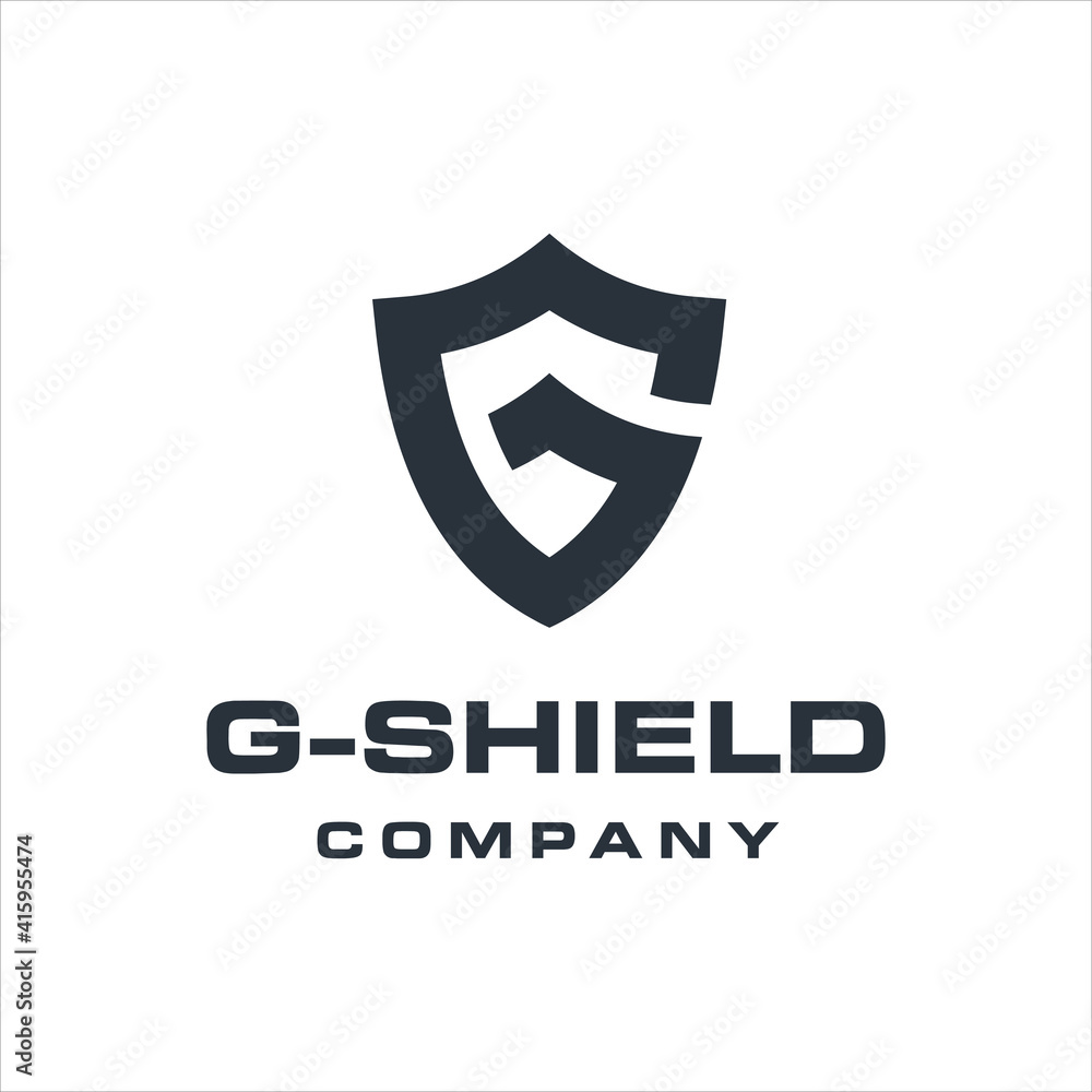 initials G letter with shield icon logo design vector template