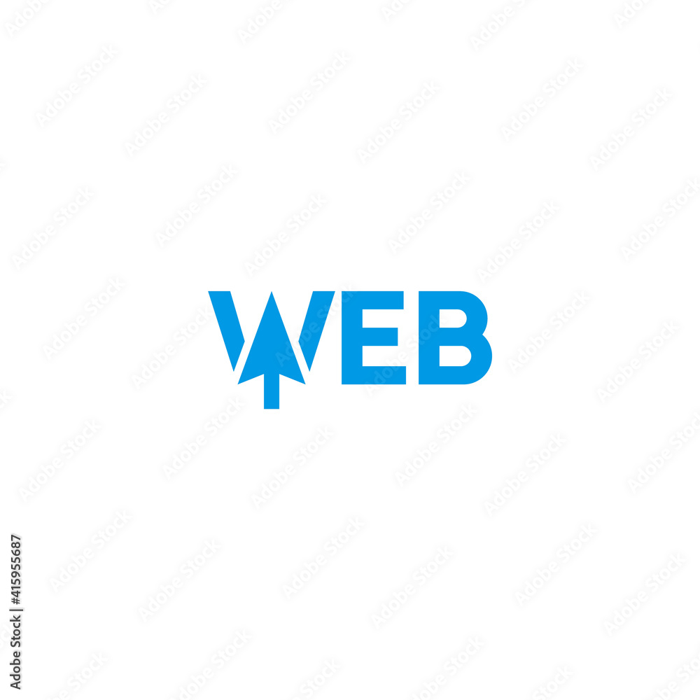 Web word, mouse pointer concept with letter w. Creative company logo design. Web word, mouse pointer concept with letter w. Creative company logo design.