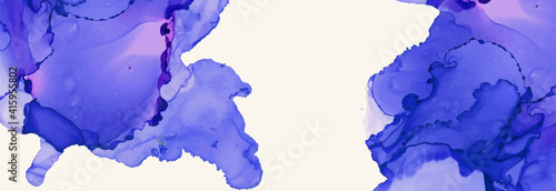Alcohol ink vector texture banner. Fluid ink abstract background.