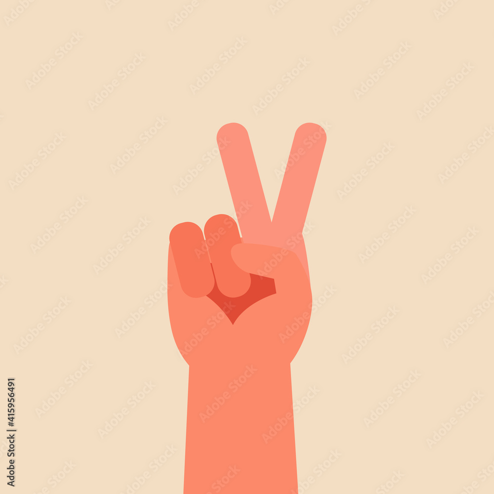 Victory hand sign illustration Victory hand sign illustration