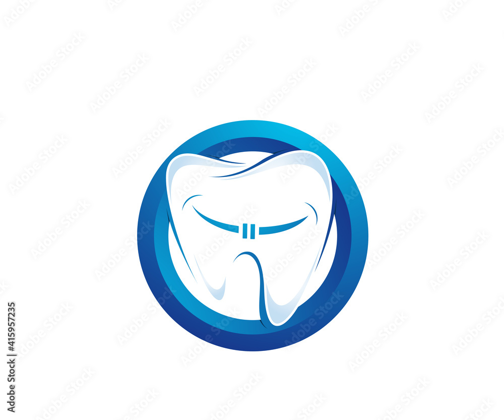 circle dental icon logo design template circle dental icon logo design template