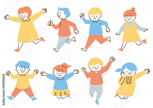 走ったり飛んだりする子どもたち