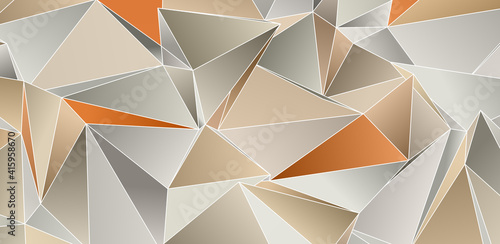 3d Triangles, abstract background. Design wallpaper.