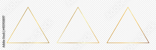 Gold glowing triangle frame