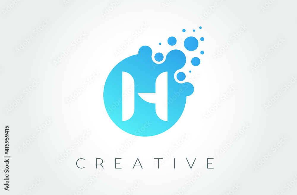 Dots Letter H Logo. H Letter Design Vector with Dots. Stock Vector ...