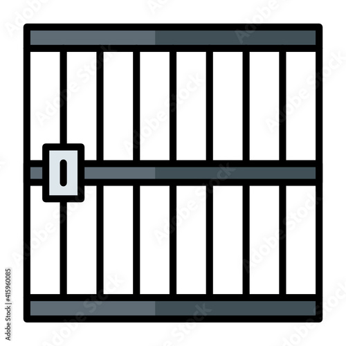 Prison Concept, Jail Bars Vector Color Icon Design, Law Firm and Legal institutions Stock illustration,  correctional facility Gate on White background