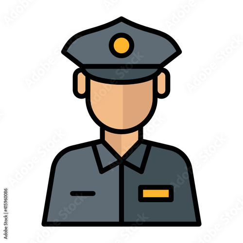 Sherriff Police Avatar Vector color Icon Design, Law enforcement Concept, Lawy enforcement and Legal system Symbol on white background photo