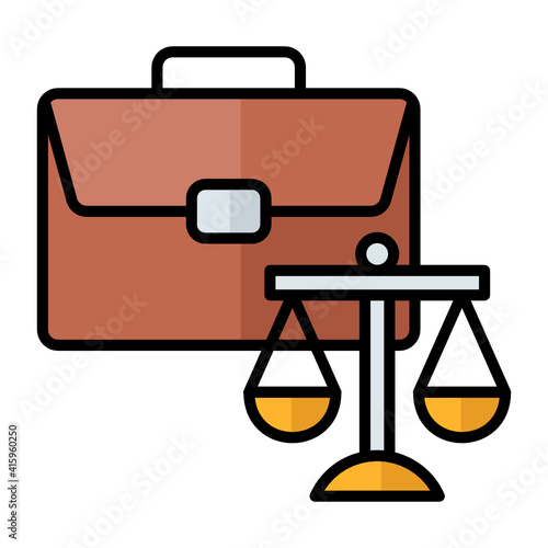 Lawyers Briefcase Concept vector color icon design, Law Firm and Legal institutions Stock illustration