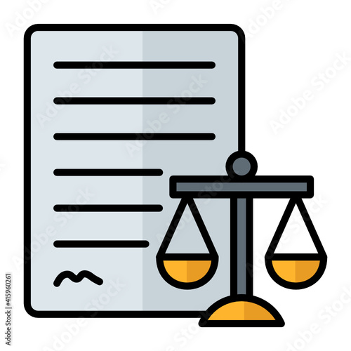 Judgmental Decision Vector Icon Design, Verdicts Paper Concept, Lawyer and Legal system Symbol on white background