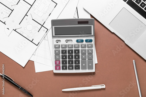 Modern calculator with hous...