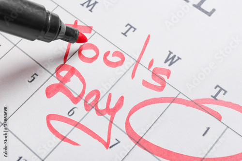 Marking of April Fool's Day...