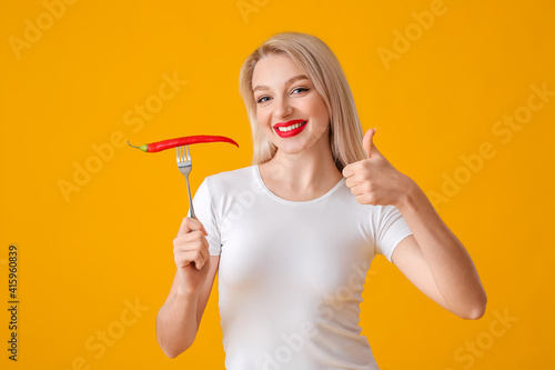 Beautiful young woman with ...