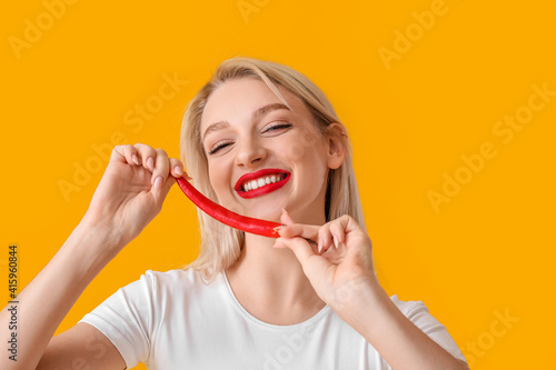 Beautiful young woman with ...