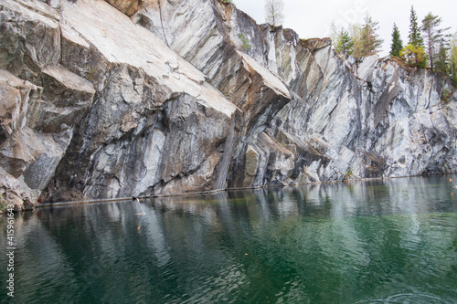 lake with rocks in karelia