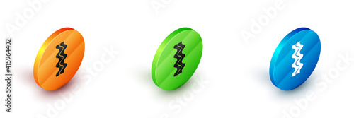 Paper cut Bacon stripe icon isolated on blue background. Paper art style. Vector.