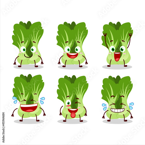 Cartoon character of bok choy with smile expression