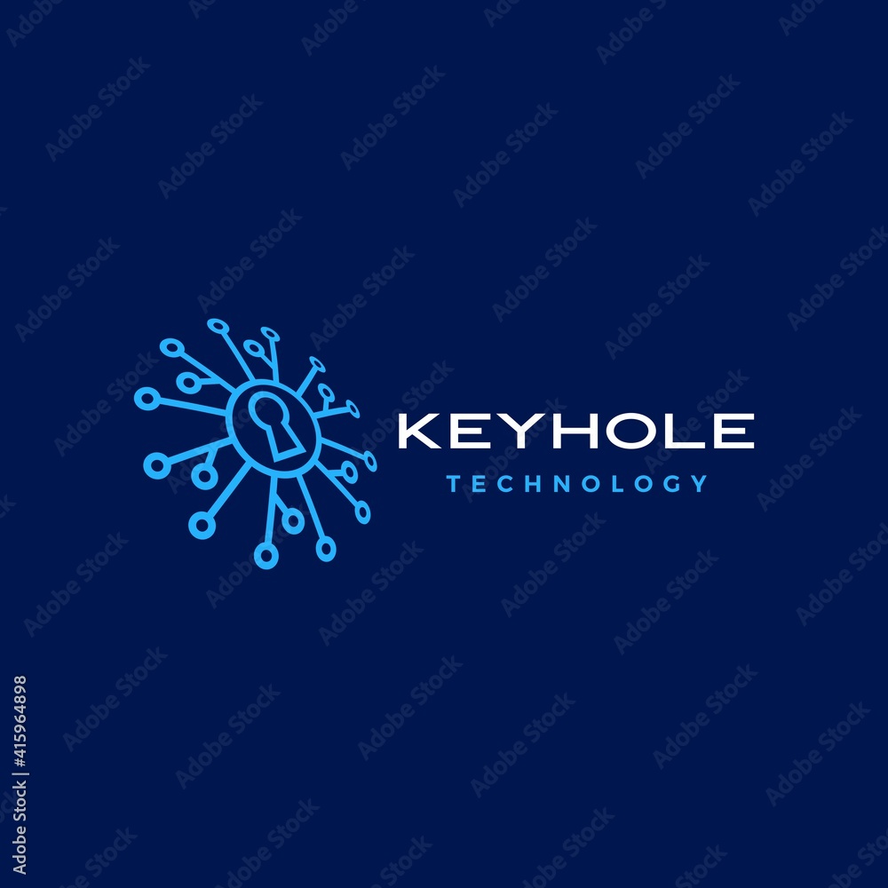 key hole security technology digital perspective logo vector icon illustration key hole security technology digital perspective logo vector icon illustration