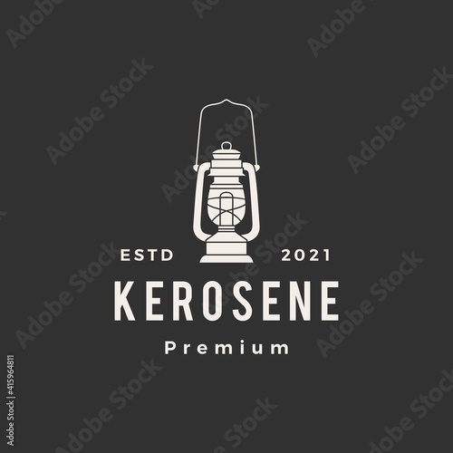 kerosene lantern hipster vintage logo vector icon illustration