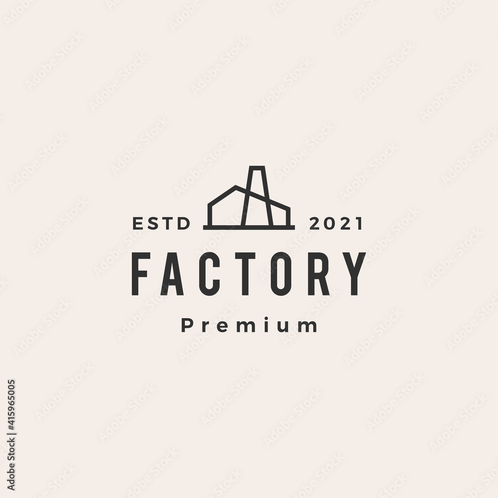 Fototapeta premium factory hipster vintage logo vector icon illustration