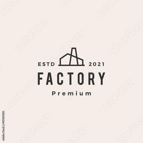 factory hipster vintage logo vector icon illustration
