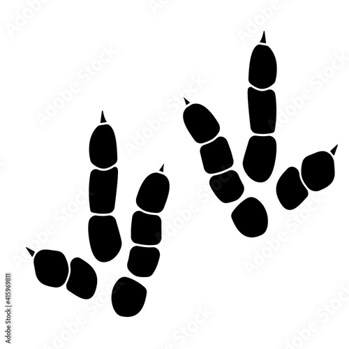 Dinosaur footprint tracks vector illustration. Background with paw, claw predator. Dinosaur footprint illustration perfect for textile, wrap and wallpaper and design.