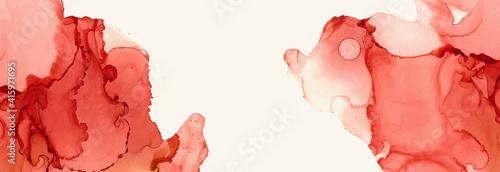 Alcohol ink vector texture banner. Fluid ink abstract background.