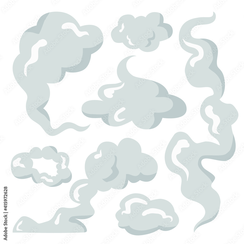set of smoke illustration effect set of smoke illustration effect