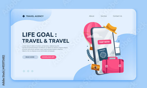 Landing page travel agency website template
