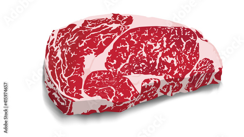 realistic steak meat. Cow pork steak grill food beef raw vector illustration