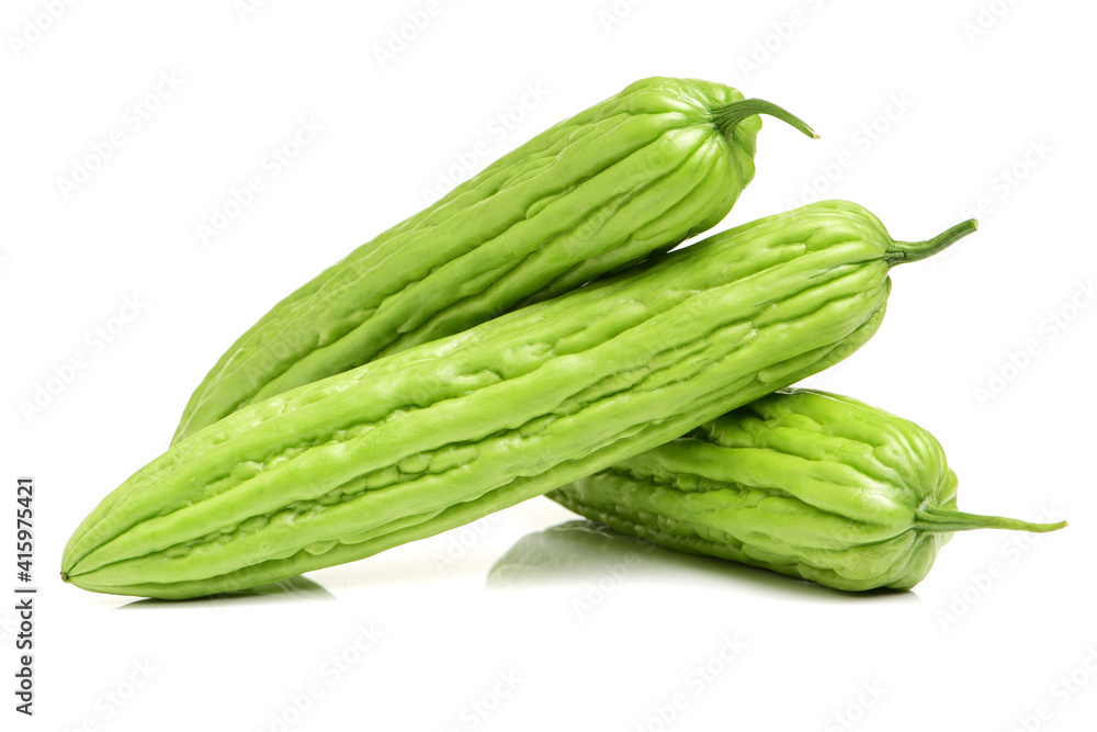 Bitter melon , Bitter gourd on white background Bitter melon , Bitter gourd on white background