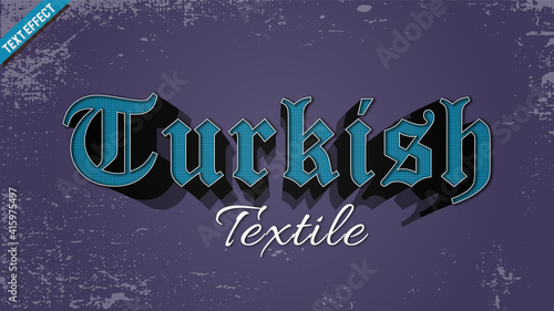 turkish textile text effect design vector