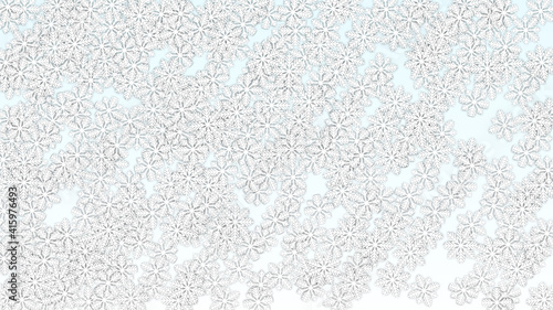 Christmas Vector Background with Falling Snowflakes. Isolated on Red Background. Realistic Snow Sparkle Pattern. Snowfall Overlay Print. Winter Sky. Papercut Snowflakes.